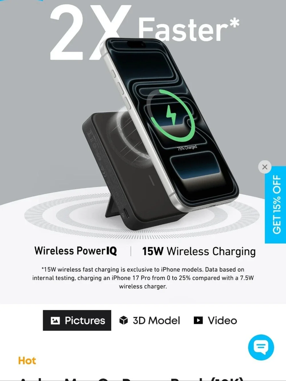 Anker MagGo 15W Magnetic Power Bank – Black